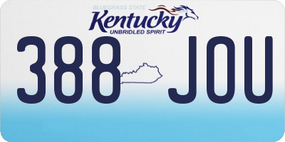 KY license plate 388JOU