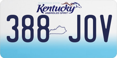 KY license plate 388JOV