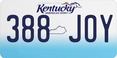 KY license plate 388JOY
