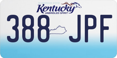 KY license plate 388JPF