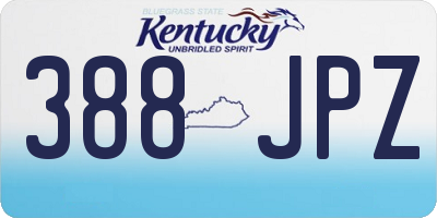 KY license plate 388JPZ