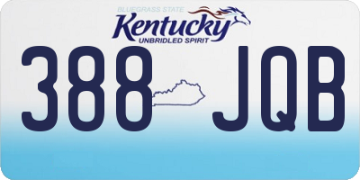 KY license plate 388JQB
