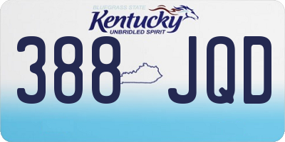 KY license plate 388JQD