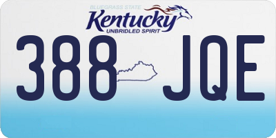 KY license plate 388JQE