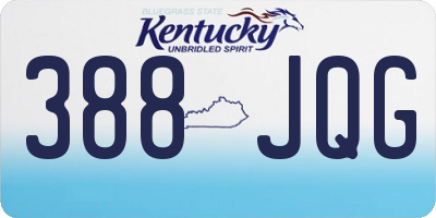 KY license plate 388JQG