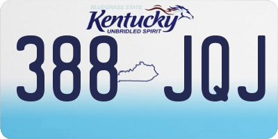 KY license plate 388JQJ