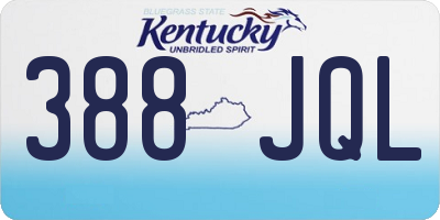 KY license plate 388JQL