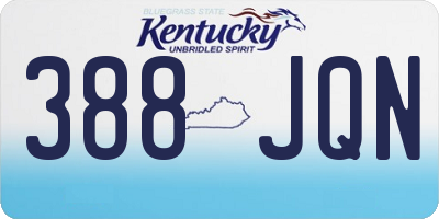 KY license plate 388JQN