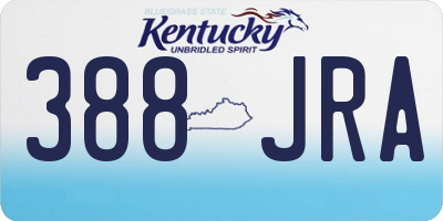 KY license plate 388JRA