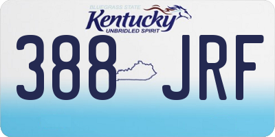 KY license plate 388JRF