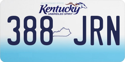 KY license plate 388JRN