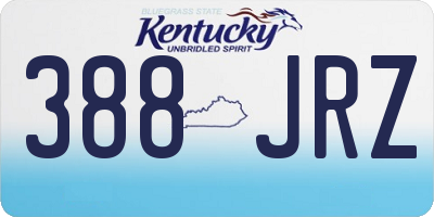 KY license plate 388JRZ