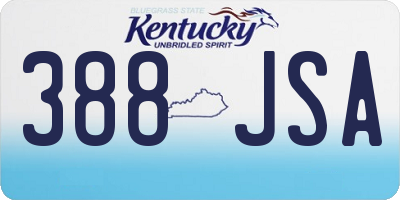 KY license plate 388JSA