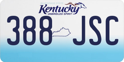 KY license plate 388JSC