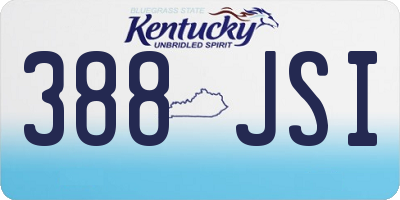 KY license plate 388JSI
