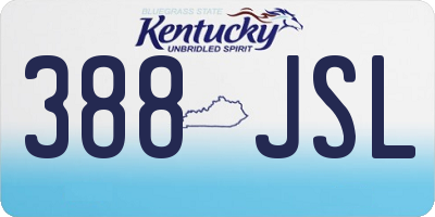 KY license plate 388JSL