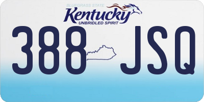 KY license plate 388JSQ