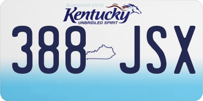 KY license plate 388JSX