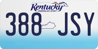 KY license plate 388JSY
