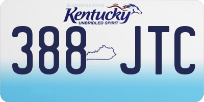 KY license plate 388JTC