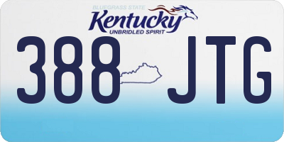 KY license plate 388JTG