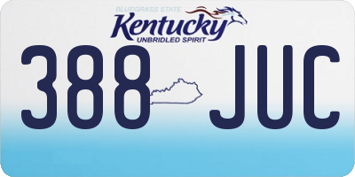 KY license plate 388JUC