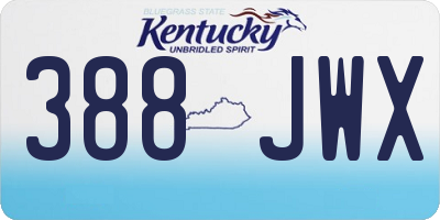 KY license plate 388JWX