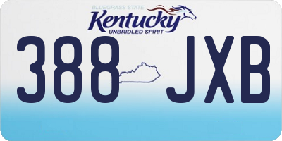KY license plate 388JXB