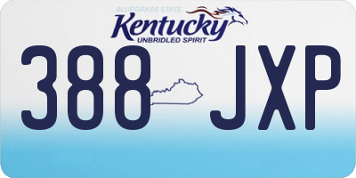 KY license plate 388JXP
