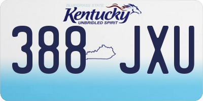 KY license plate 388JXU