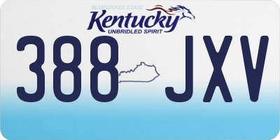 KY license plate 388JXV