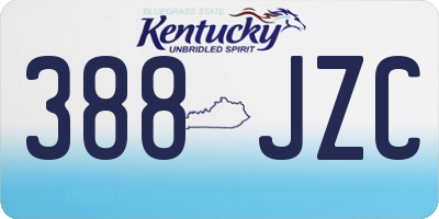 KY license plate 388JZC