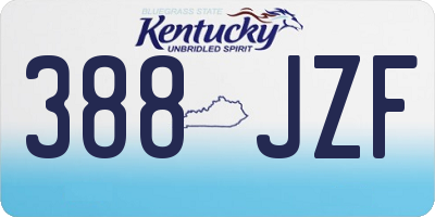 KY license plate 388JZF