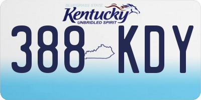 KY license plate 388KDY