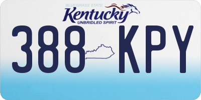KY license plate 388KPY