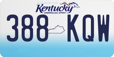 KY license plate 388KQW