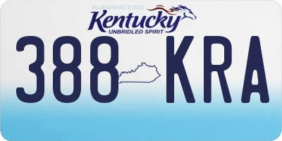 KY license plate 388KRA