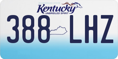 KY license plate 388LHZ