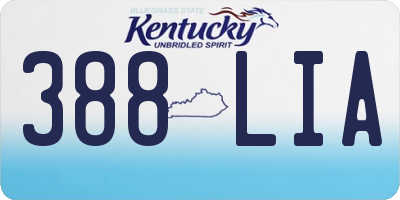 KY license plate 388LIA
