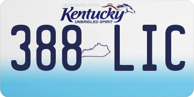 KY license plate 388LIC