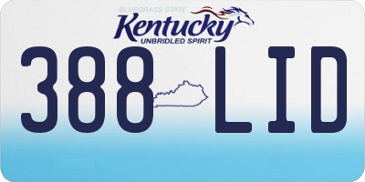 KY license plate 388LID