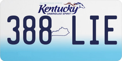 KY license plate 388LIE