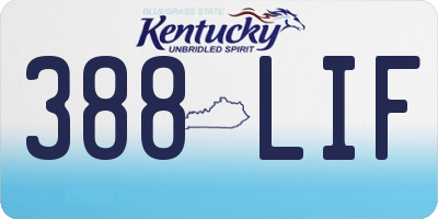 KY license plate 388LIF