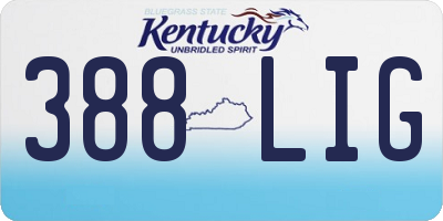 KY license plate 388LIG
