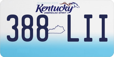 KY license plate 388LII