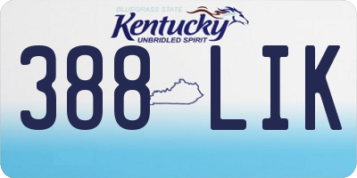 KY license plate 388LIK