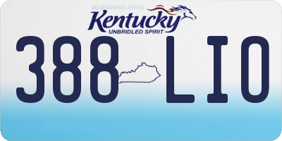 KY license plate 388LIO