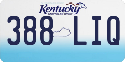 KY license plate 388LIQ