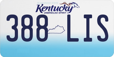 KY license plate 388LIS