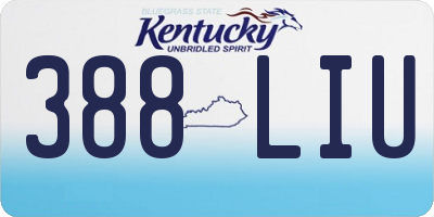 KY license plate 388LIU